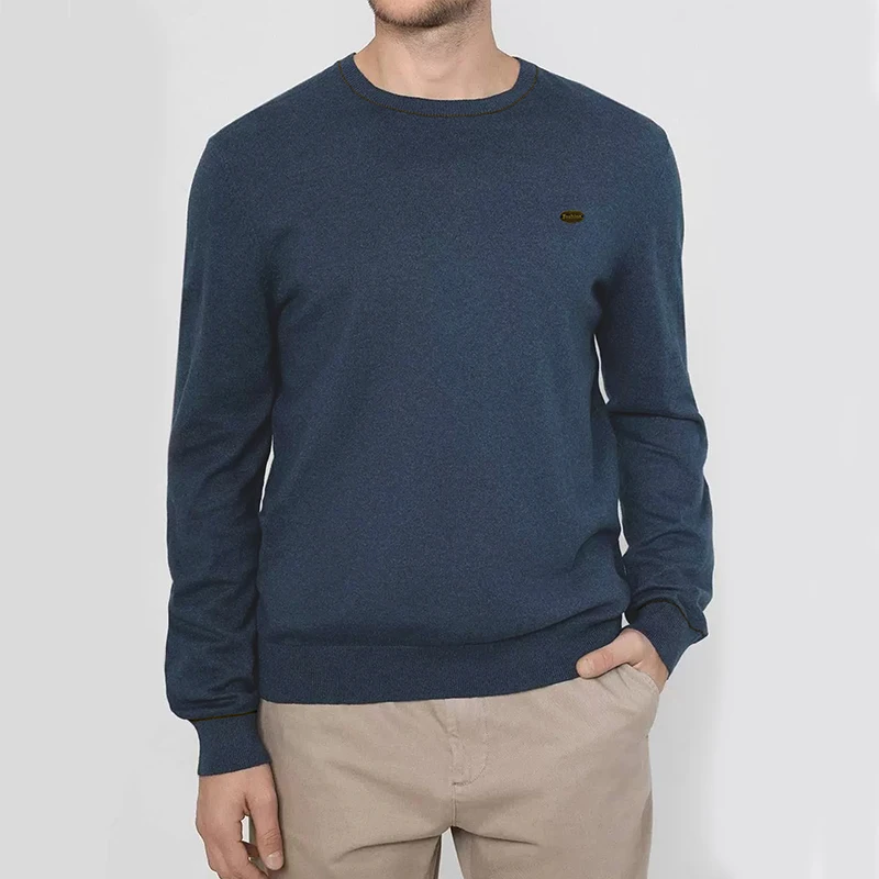 

Новинка Осень 2024, мужской свитер в европейском и американском стиле, высококачественный однотонный мужской Повседневный пуловер, трикотажная одежда