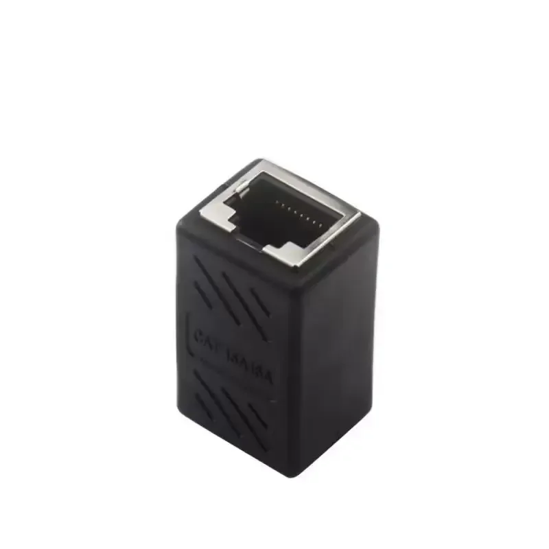 RJ45 Network Cable Extender Adapter Gigabit Ethernet Coupler Dual Port Crystal Head Broadband Through Connector for LAN