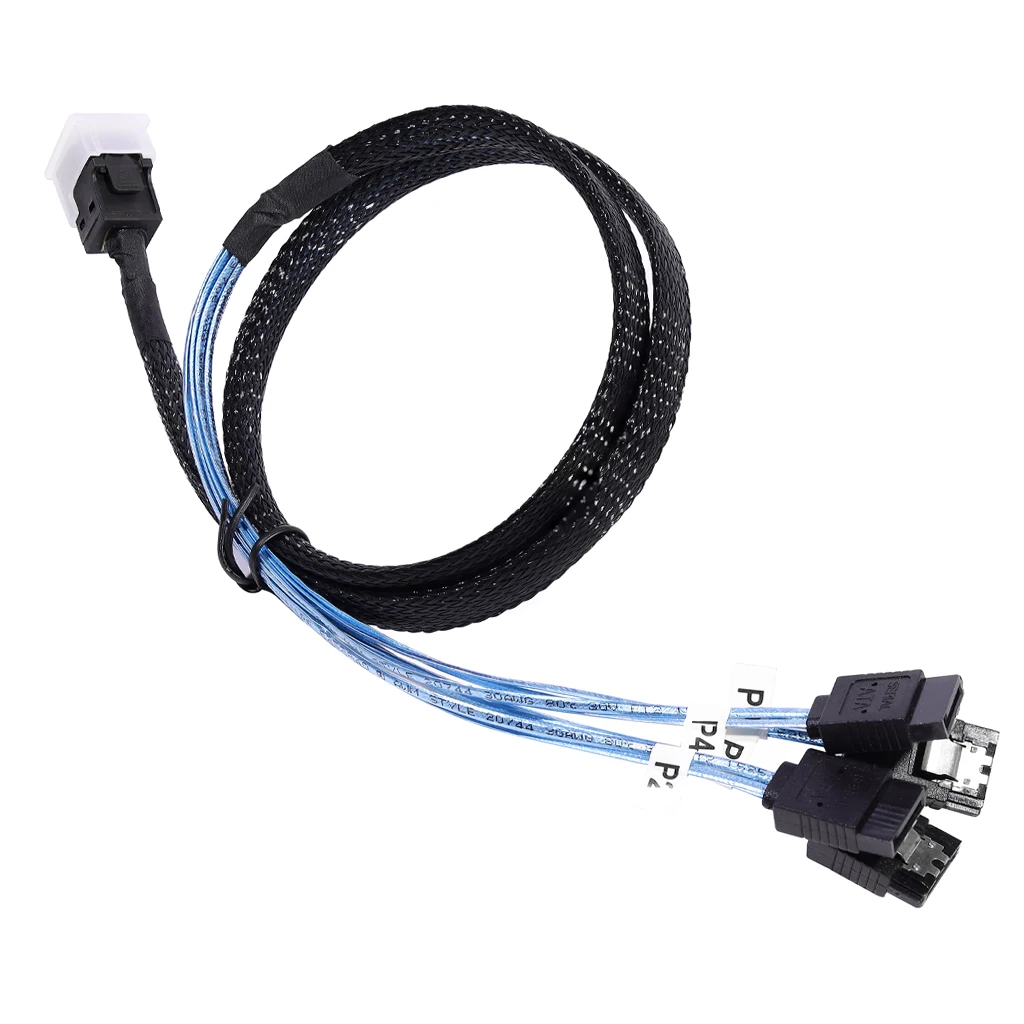 HD MINI SAS SFF8643 to 4xSATA3.0 Adapter Cable SSD Server Data Cable 6Gbps Support 2.5-inch 3.5-inch SATA I II III Hard Drives