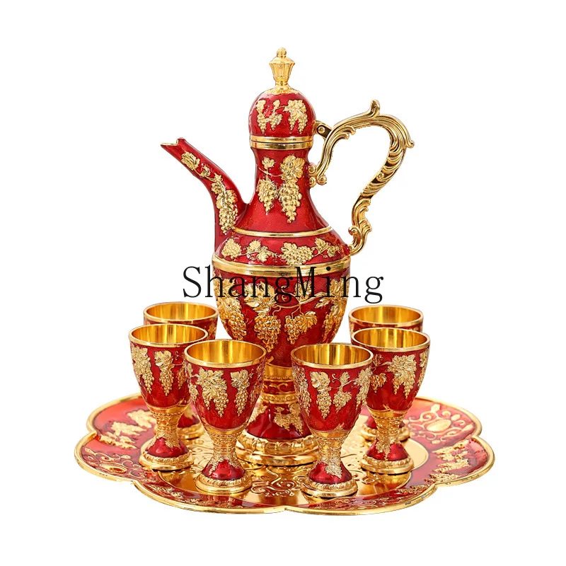 

PYH wine jug set large-capacity home retro high-end Baijiu cup creative wedding wine ornament