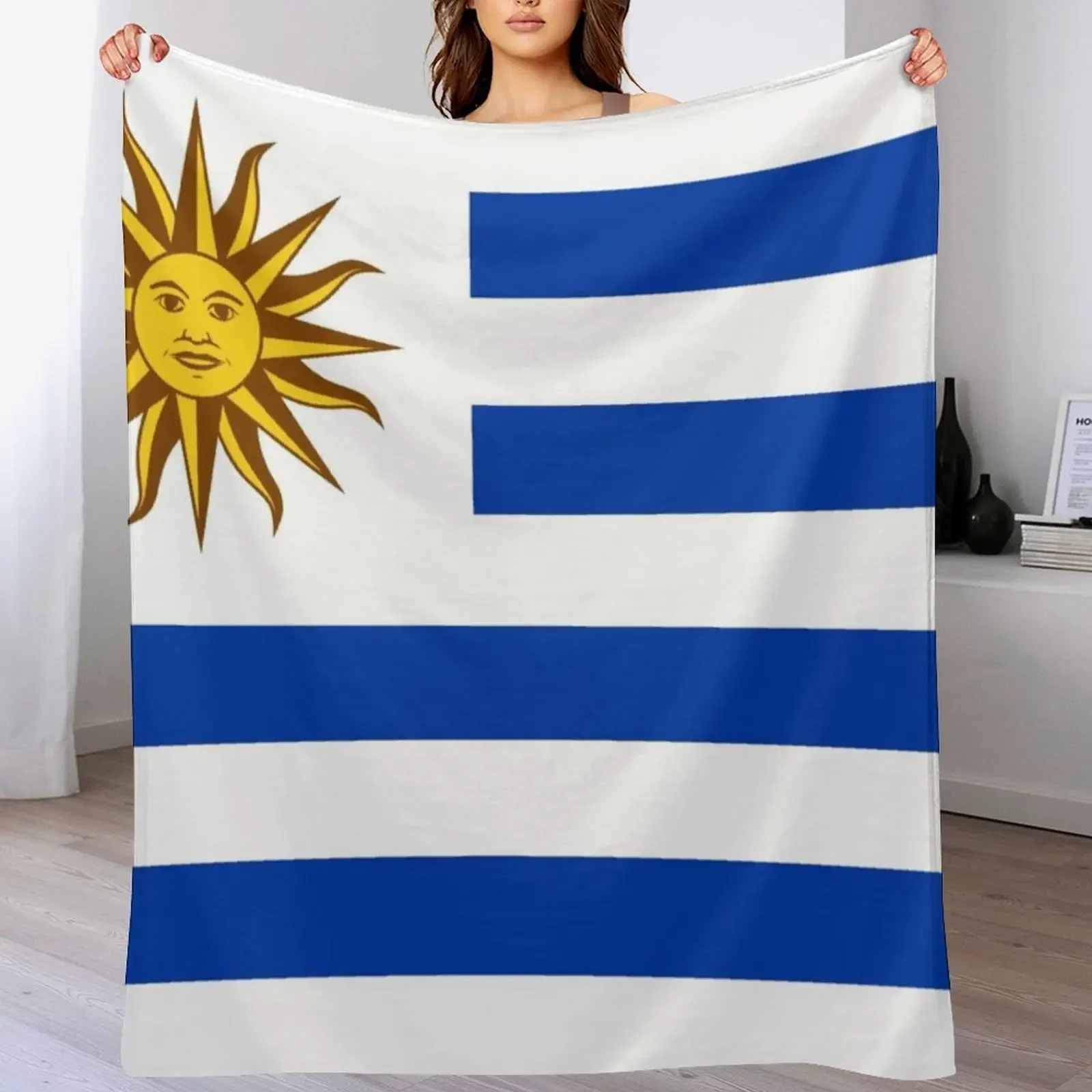 

Flag of Uruguay Throw Blanket Softest Bed Fashionable Retros Decorative Throw Blankets