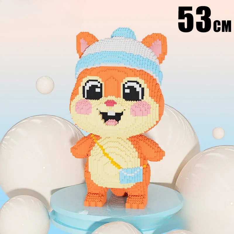 Squirrel Tide Play Ornament Small Particle Assembly Building Block Children's Educational Toys Cartoon Boys and Girls Ornament