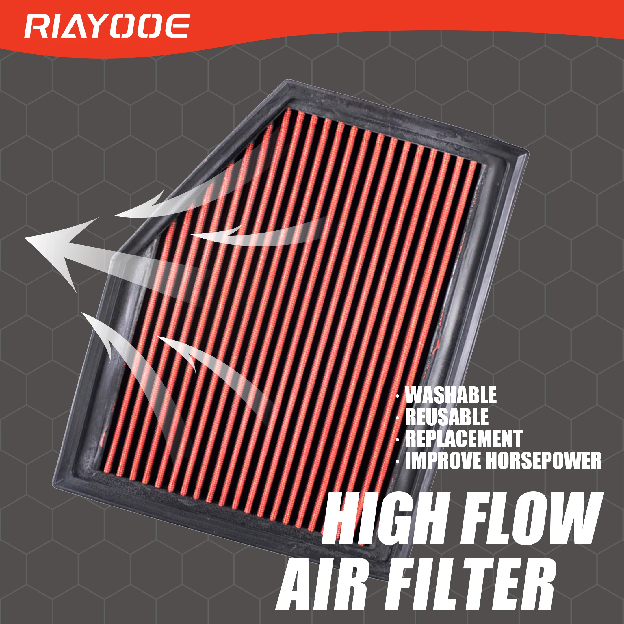 

High Flow Car Air Intake Filter for BMW 520i 523i 525i 525xi 528i xDrive 528xi 530i 530xi 630i Z4 3.0L Reusable Sport Air Filter