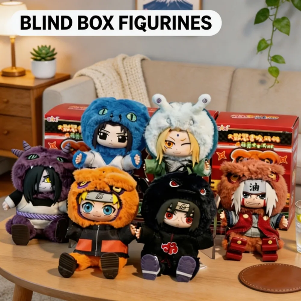 2026 Eaki Naruto Shippuden Beast Party Sitting Series V2 Vinyl Plush toy Anime Kawaii Doll Movable Figure cute room decor Gifts