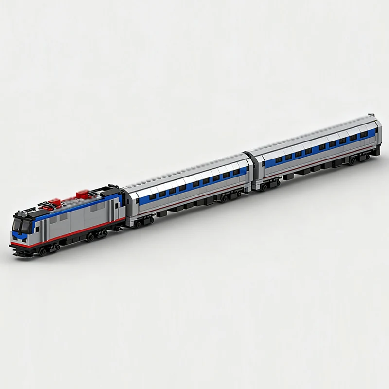 مدينة نموذج سيارة MOC قوالب بناء السكك الحديدية الأمريكية قطار سريع وحدات التكنولوجيا الهدايا عطلة تجميع ألعاب أطفال البدلة
