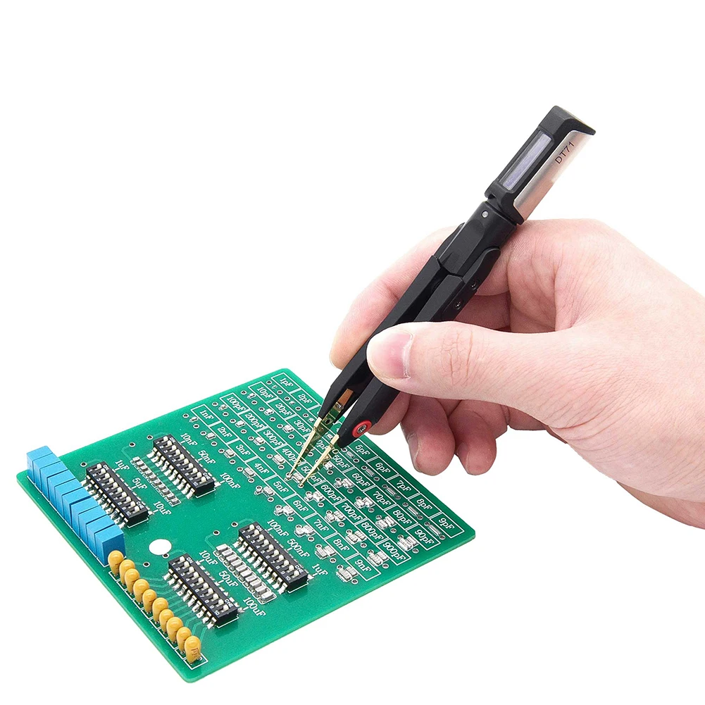 DT71 Portabl Digital Smart Tweezers SMD Tester Portable LCR ESR Meter Diode Resistor Capacitor Repair 10KHz Signal Generator