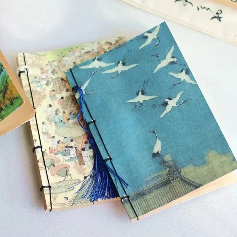 Chinese Retro Personal Diary Notebook Antique Tassels Blank Kraft Jounals Sketchbook Notebooks Notepad Student Stationery