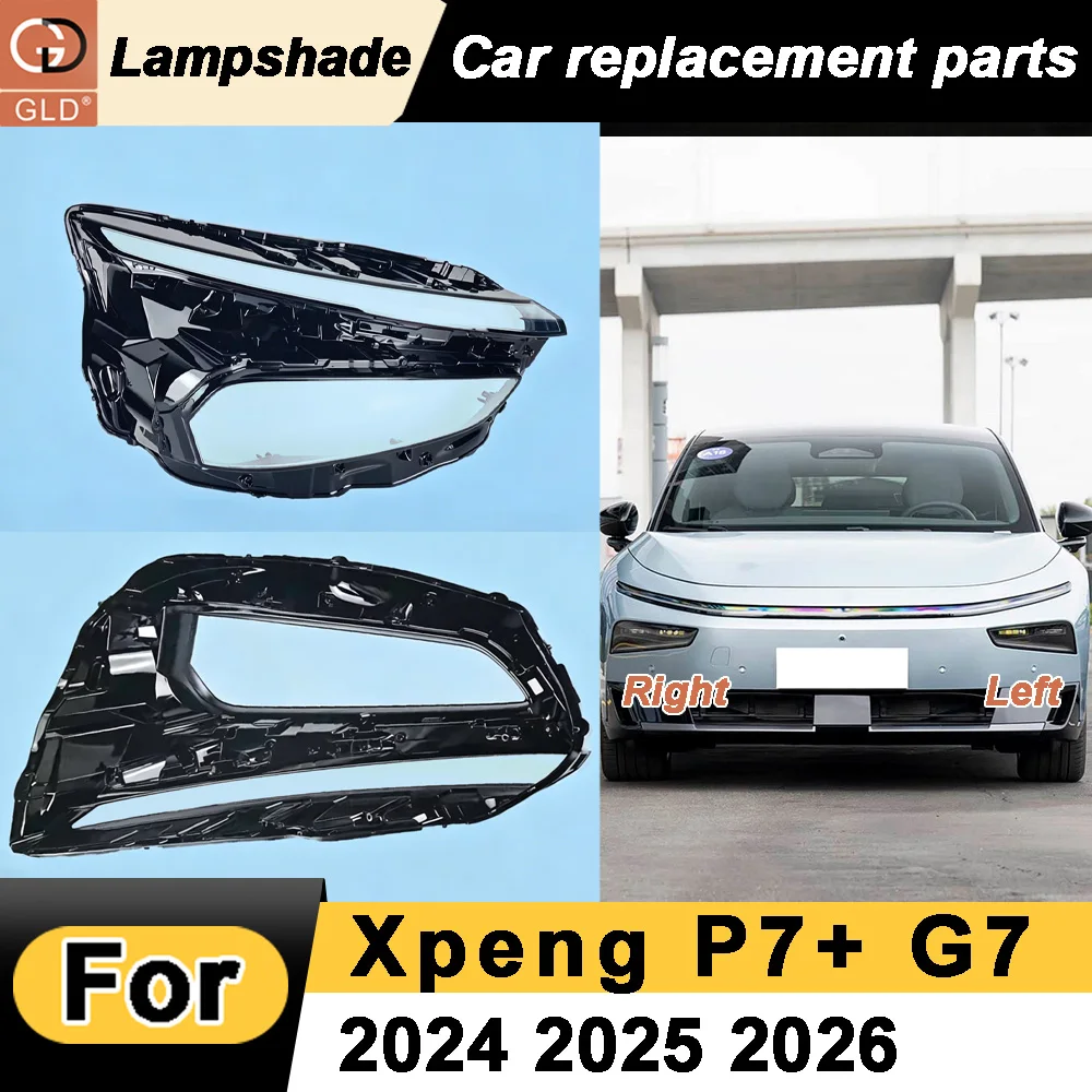 

Front Headlamp Lamp Shell Transparent Headlight Cover Lens Plexiglass Replace Original Lampshade 2024-2026 For Xpeng P7+ G7
