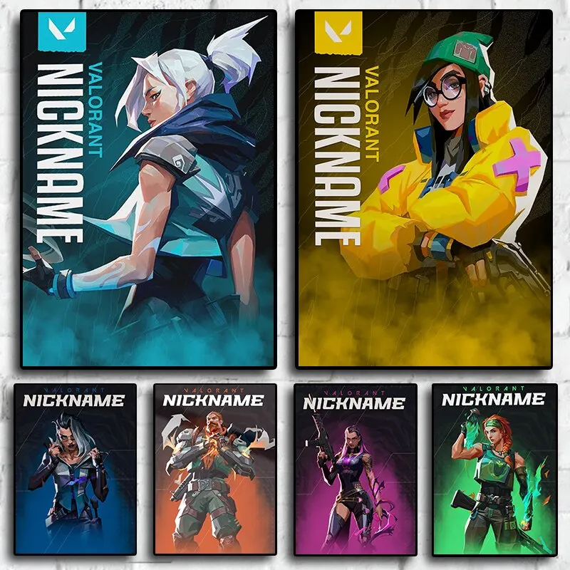 شخصية فالورانت قماش الفن لديكور المنزل ، ديكور غرفة الألعاب ، ملصق طباعة الجدار الحديث ، فكرة هدية