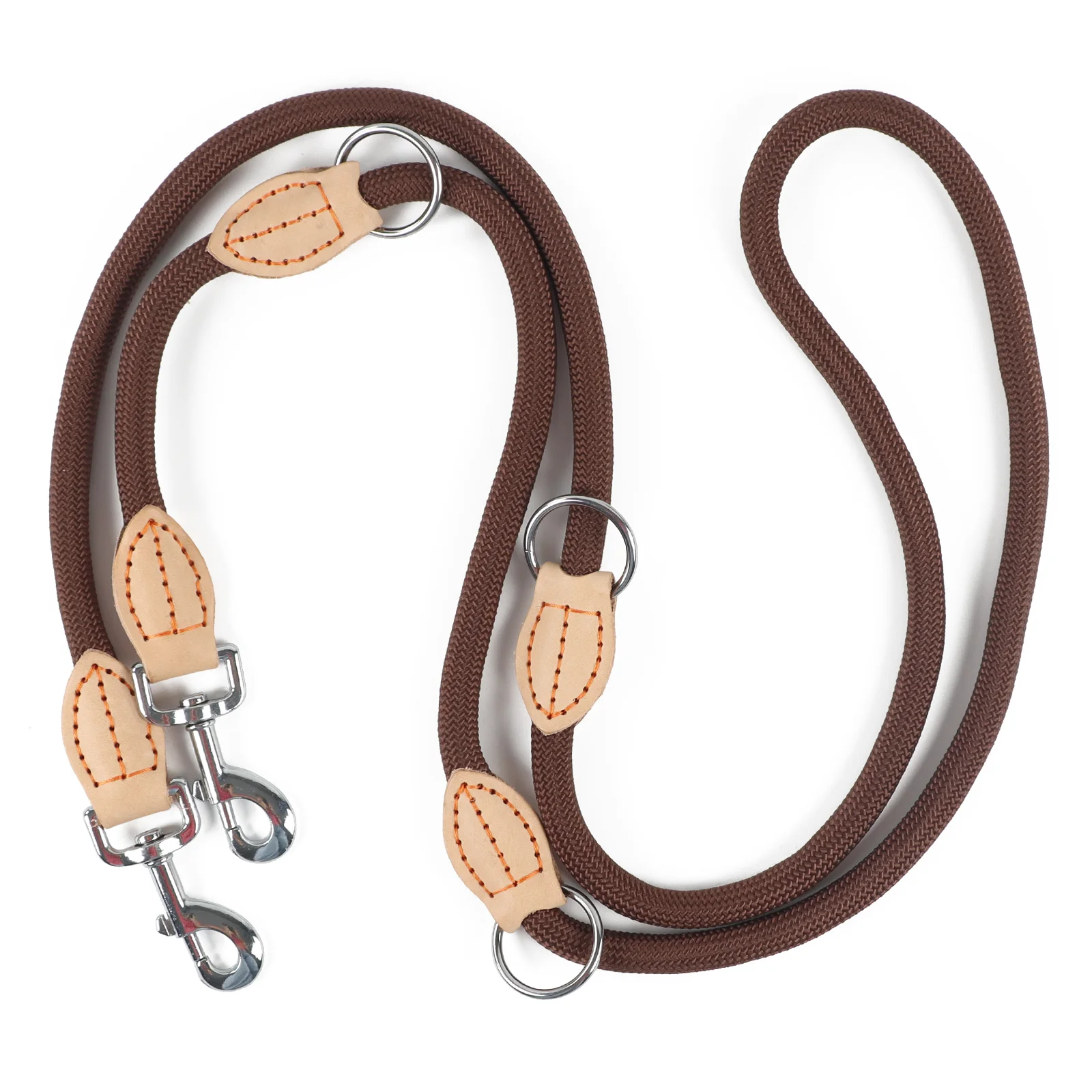 Adjustable Double Dog Lead For Two Dogs Hands Free Nylon Leash_voghion.com