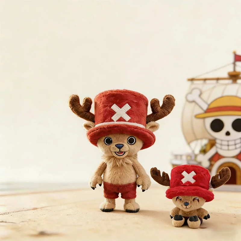 

New Bandai One Piece Tony Chopper Plush Doll Cute Ship Doctor Deer with Pink Hat Anime Peripherals Toy Birthday Christmas Gift