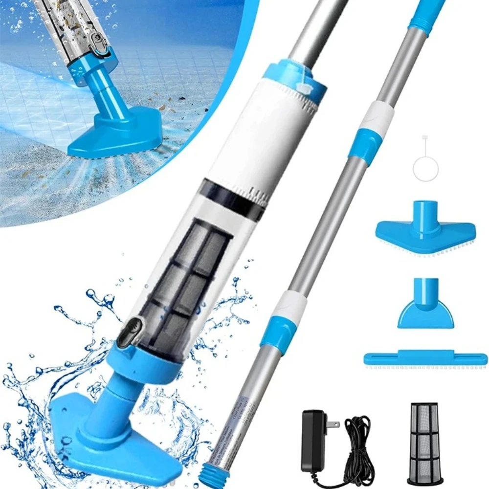 

Беспроводной перезаряжаемый пылесос для бассейнов 3-в-1, ручной очиститель для бассейнов, подходит для спа-центров, ванн, удаления песка и мусора