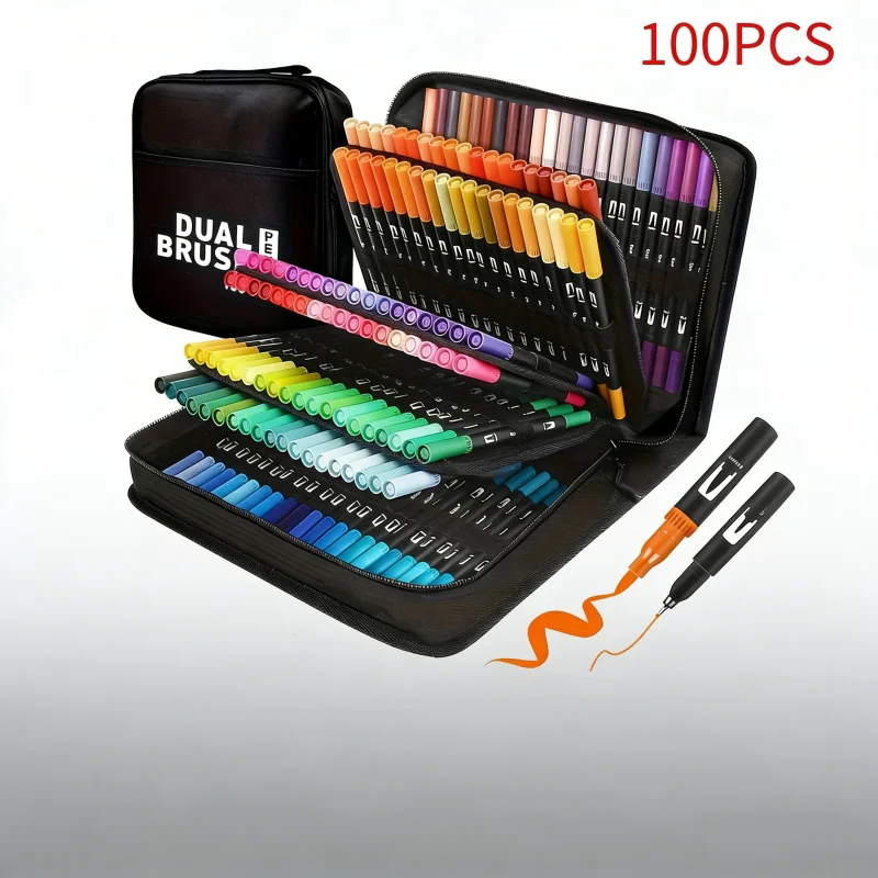 

Яркие двусторонние акварельные маркеры – набор для рисования и творчества, прочные пластиковые корпуса, подарок на Рождество