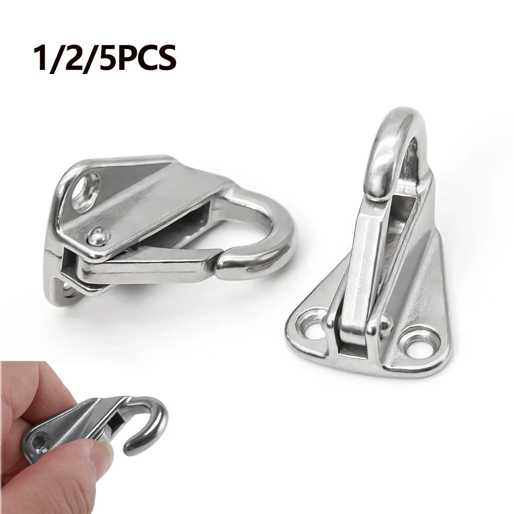 Gancho de Acero Inoxidable 316 con Resorte, para Amarre de Cuerda, para Barcos, Veleros, Herraje Marino, Duradero, 1/2/5 Piezas