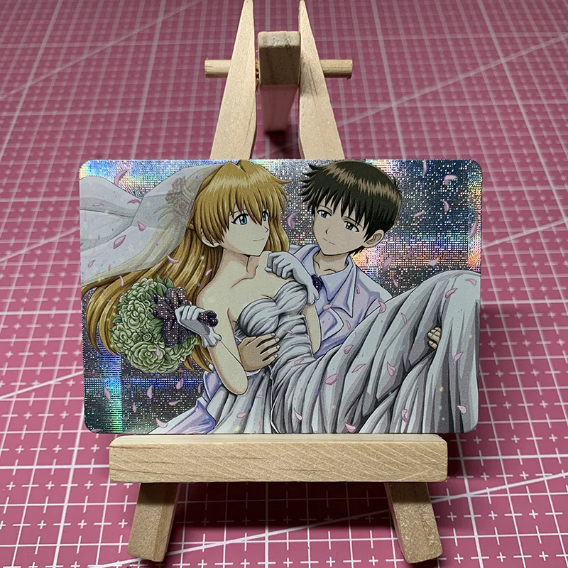 อะนิเมะเรื่องเทพธิดา DIY อะนิเมะการ์ดตั้งโต๊ะเกม Asuka Langley Soryu Ikari shinji ของเล่นสำหรับเด็กผู้ชายการ์ดสะสมของขวัญวันเกิด