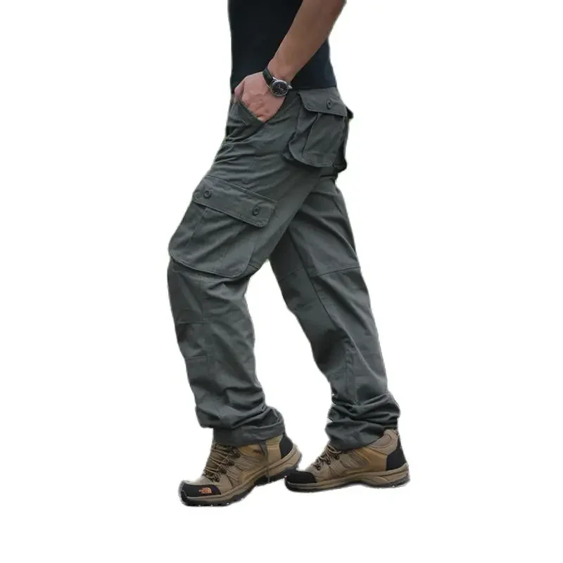 Mannen Cargo Broek Mens Casual Multi Pockets Militaire Grote Maat 44 Tactische Broek Mannen Uitloper Army Rechte Broek Lange broek