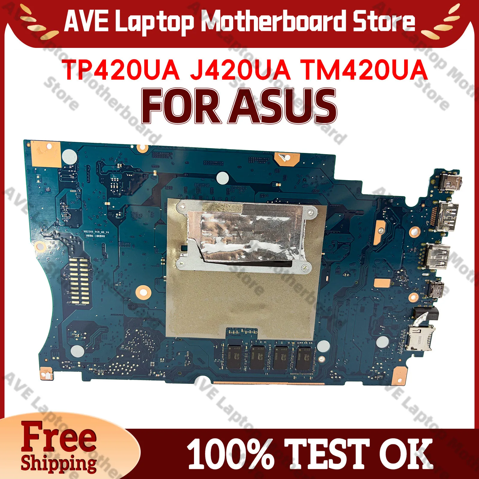 

TP420UA Laptop Motherboard For ASUS VivoBook Flip TM420UA TP420UA TP420U Mainboard With R3 R5 R7 CPU 100% tests OK stk