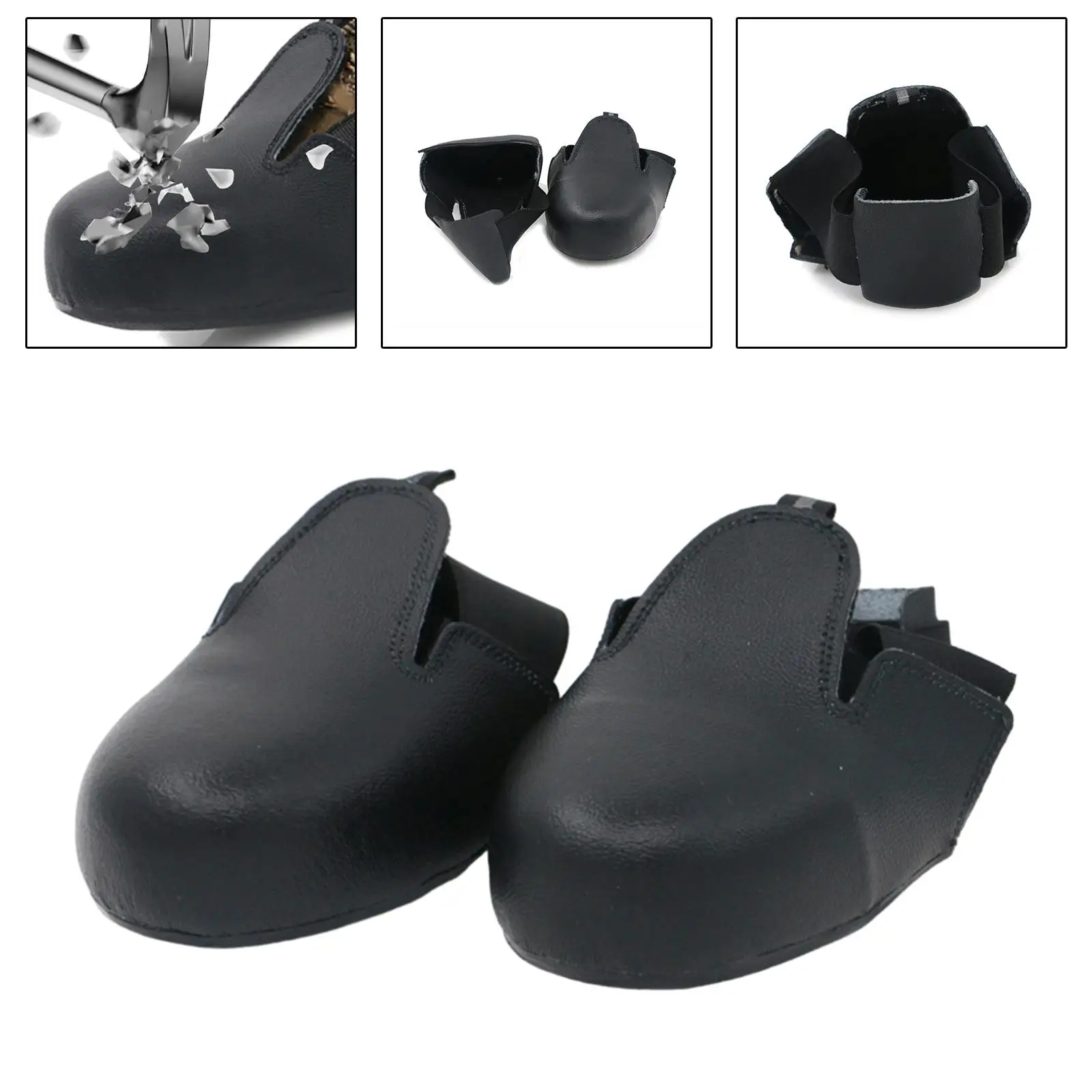 PU Leather Overshoes Cover Toe Work Shoe Cover Shoe Cap for Industry PU Leather Sole Caps Anti Smashing PU Leather Shoes Covers