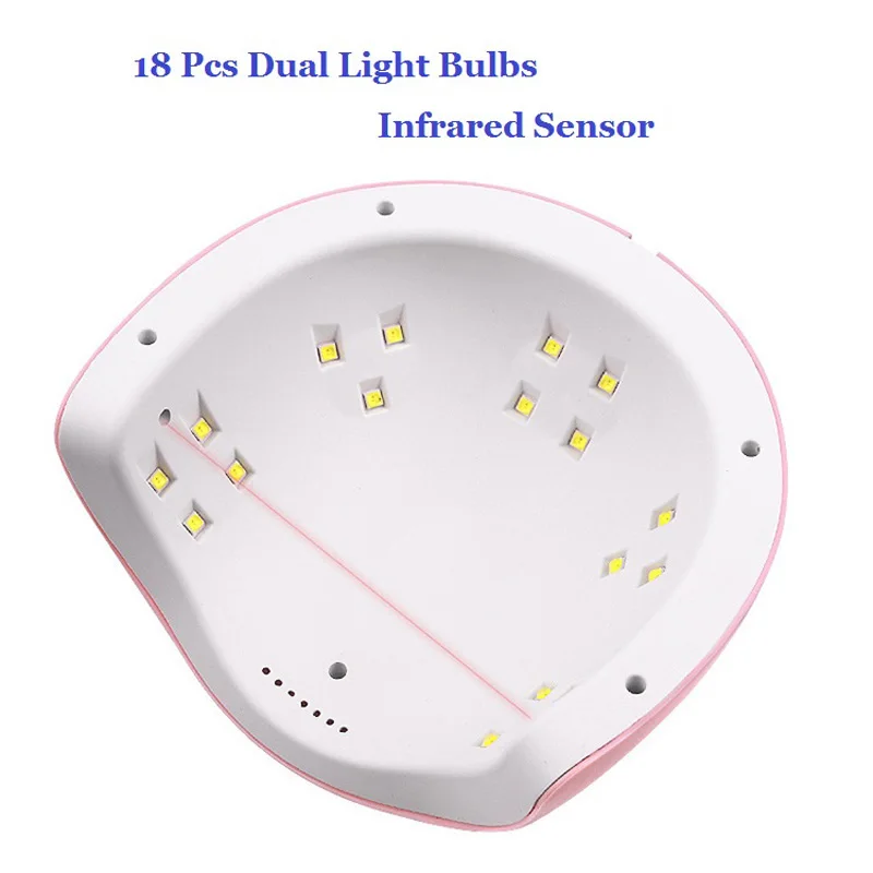 مصباح طلاء أظافر محمول بالأشعة فوق البنفسجية 54 وات، مجفف طلاء أظافر 18 خرزة، مجفف فني للأظافر في الصالونات، أداة تصفيف فن الأظافر #5