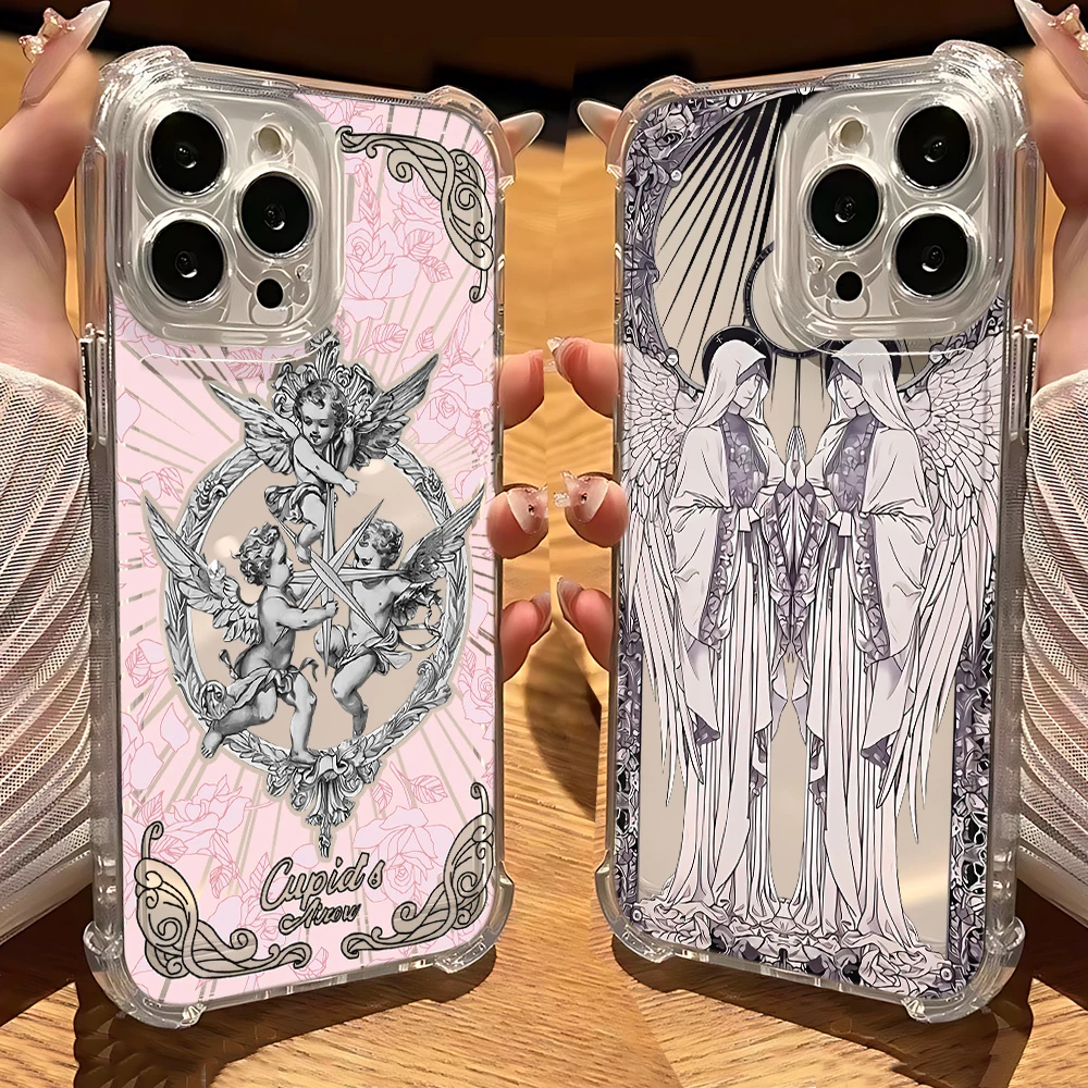 Middle Ages Retro Cupid Angel Phone Case For vivo V40 V30 V29 V27 V27E V25 V23 Y02 Y76 Y38 Y28 Y03 Y17s Y78 Y36 Y27 Y35 Lite Pro