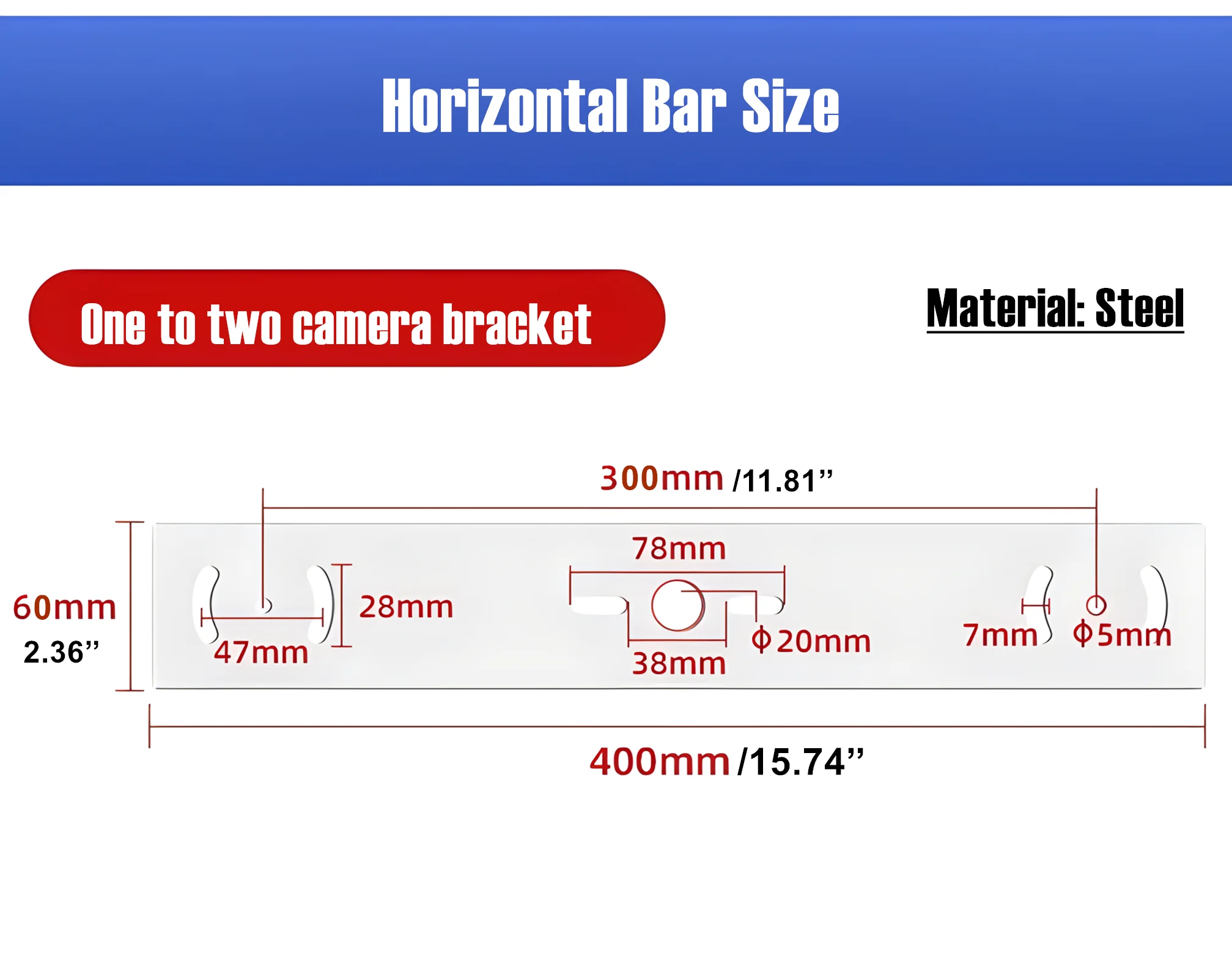 I Type Universal Security Dual Camera Mount Bracket One To Two Crossbar Horizontal Arm Vertical Mount/Ceiling Mount Holder Stand