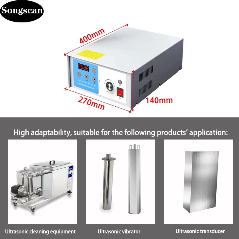 Ultrasonic Generator for Industrial Cleaning Machine 600W-3000W Power Adjustable Timing Remote Control Transducer