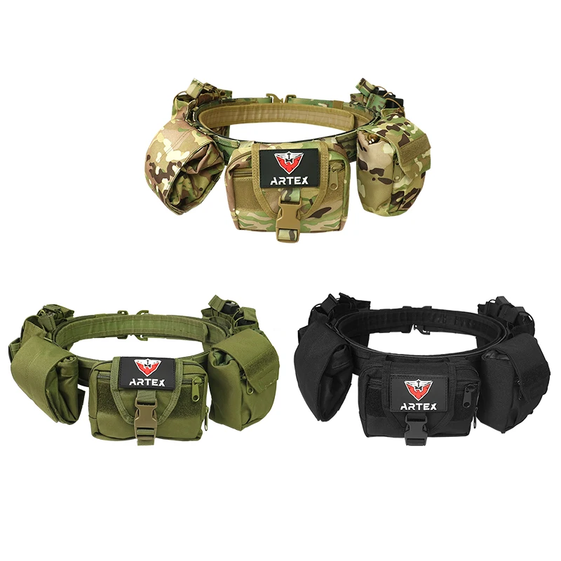 ARTEX Tactical Battle Belt Set MOLLE Duty Utility Belt  with Pouches for Airsoft Hunting Outdoor Training