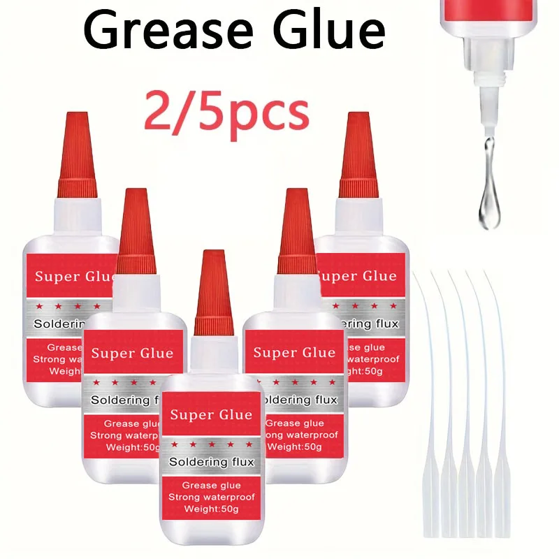 2/5pcs Oily Welding Adhesive 50g/1pc Super Adhesive Glue Multifunctional Household Clear Strong Glue For Ceramic Leather Rubber