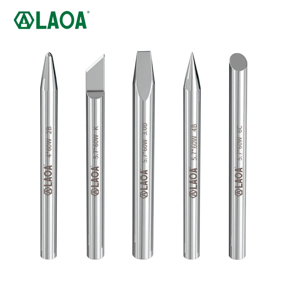 LAOA Externally Heated Blunt Pointed Flat Blade Horseshoe Shaped Electronic Welding Soldering Iron Tip