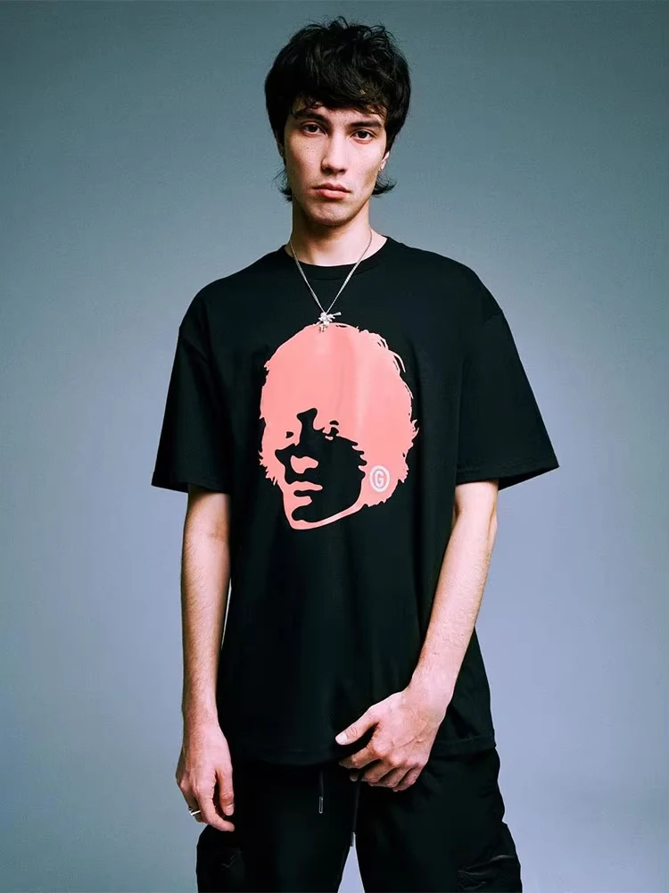Men Graphic T-Shirts Y2k Streetwear Tops Oversized Cotton Summer Korean Fashion Short Sleeve Tees Pulovers Aesthetic Clothing image 5