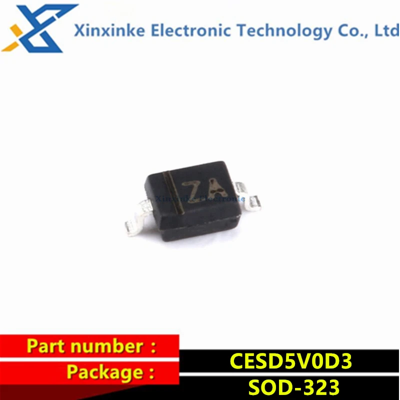 

100PCS CESD5V0D3 SOD-323 5.0V Unidirectional ESD Diode