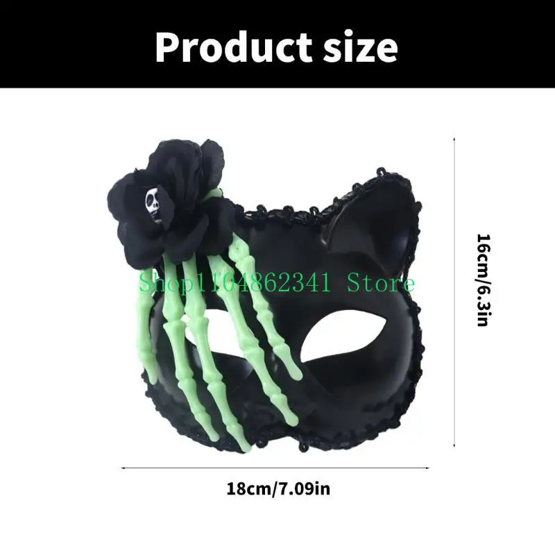 5asd Half Face Mask for Women Man Foxes Mask Masquerade Mask Rose Skeletons Mask Evening Proms Mask Halloween Party Mask