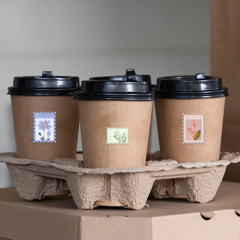 Creative Waterproof Flower Stamps Stickers PVC Motivational Sealing Sticker Stationery Label Scrapbooks