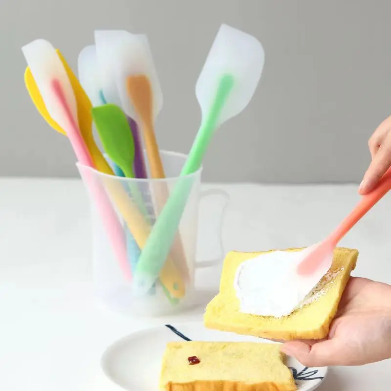 

2 Size S/L Cream Scraper Integrated High Temperature Cake Cream Silicone Scraper Translucent Head Spatula Baking Tool Cake Tool