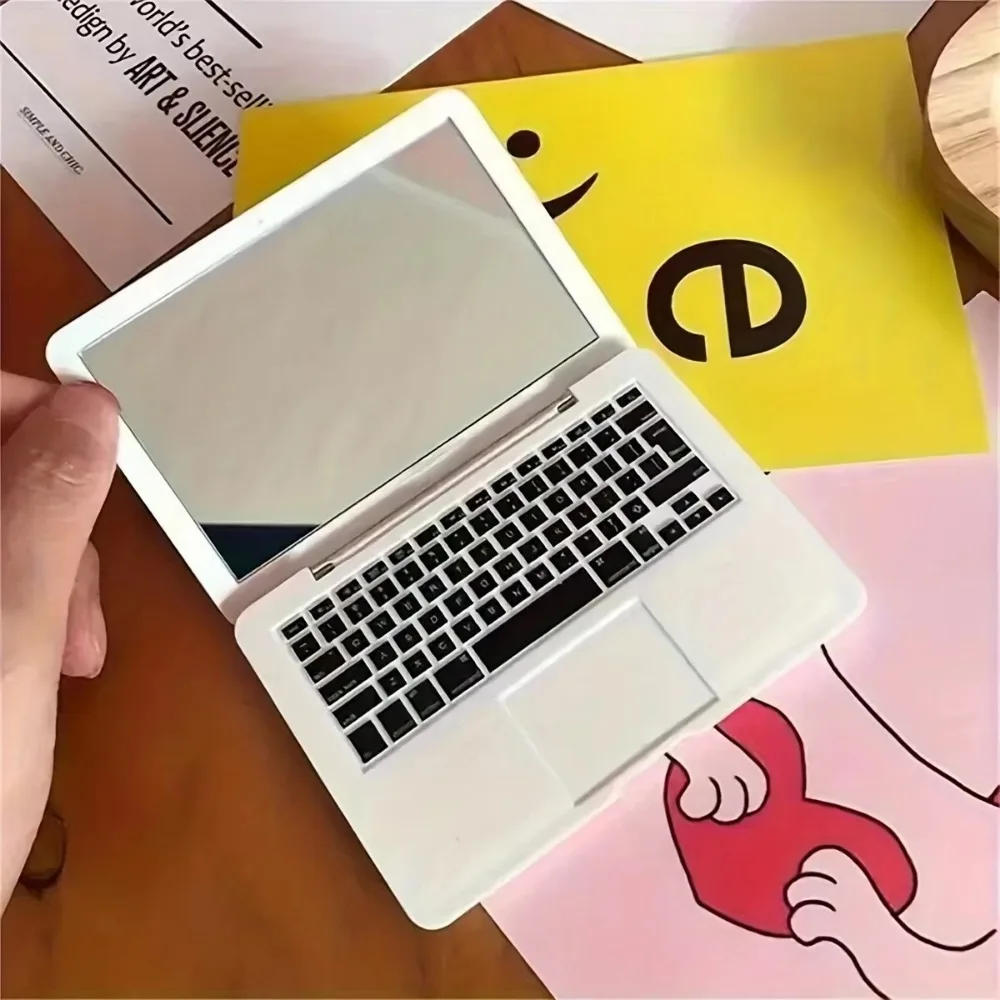 

Creative Portable Mini Computer Mirror High Quality Laptop Shape Makeup Mirror Foldable Pocket Mirror Beauty