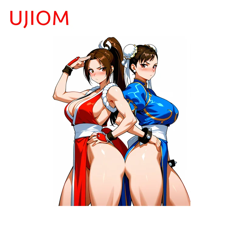 UJIOM Mai Shiranui Chun Li, pegatina de pared para habitación de niños, pegatina de vinilo a prueba de arañazos, papel tapiz adhesivo para habitación Otaku, decoración