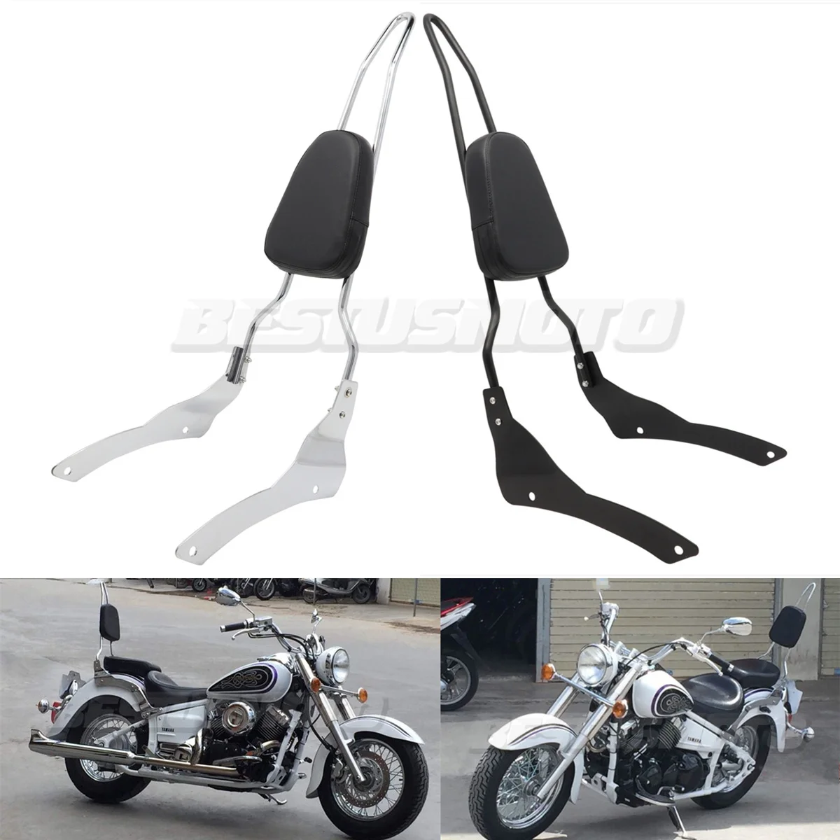 

Motorcycle Backrest Sissy Bar For Yamaha Dragstar V-Star 400 650 XVS400 XVS650 Classic 1998-2022 2012 2013 2014 2015 2016 2017