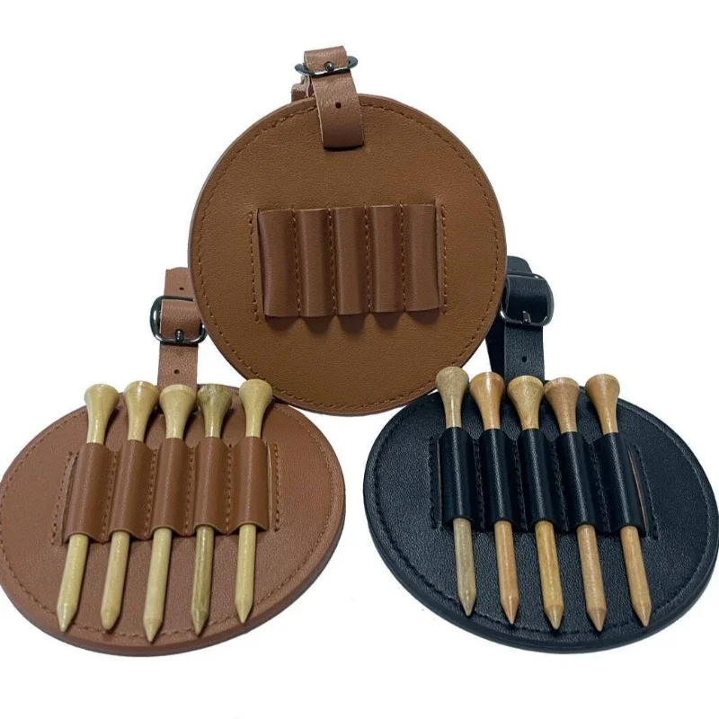 

Multi-pack golf peg leather set waist hanging wooden peg golf tee storage set ball TEE set