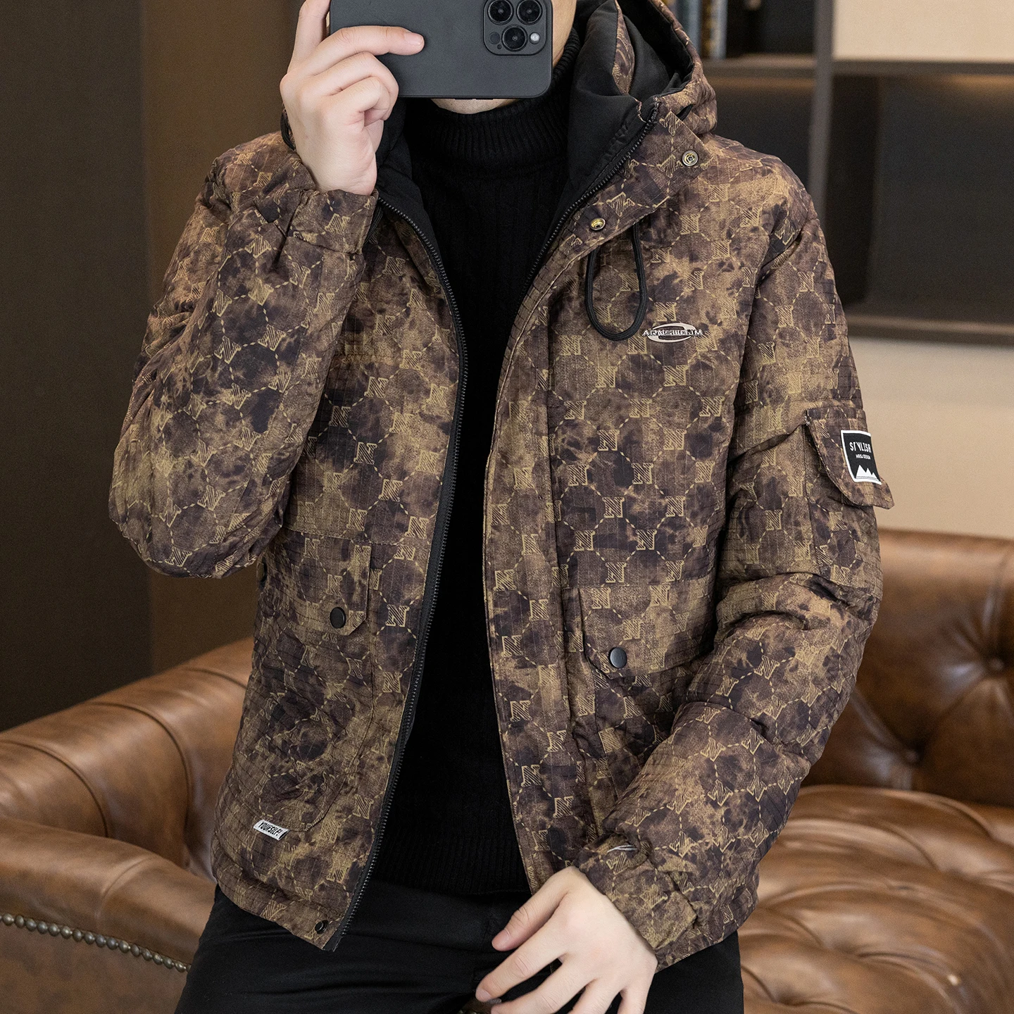 

-30 ℃ Новая мужская толстая стеганая куртка, уличная теплая парка, пальто, зимняя мужская водонепроницаемая куртка большого размера с капюшоном