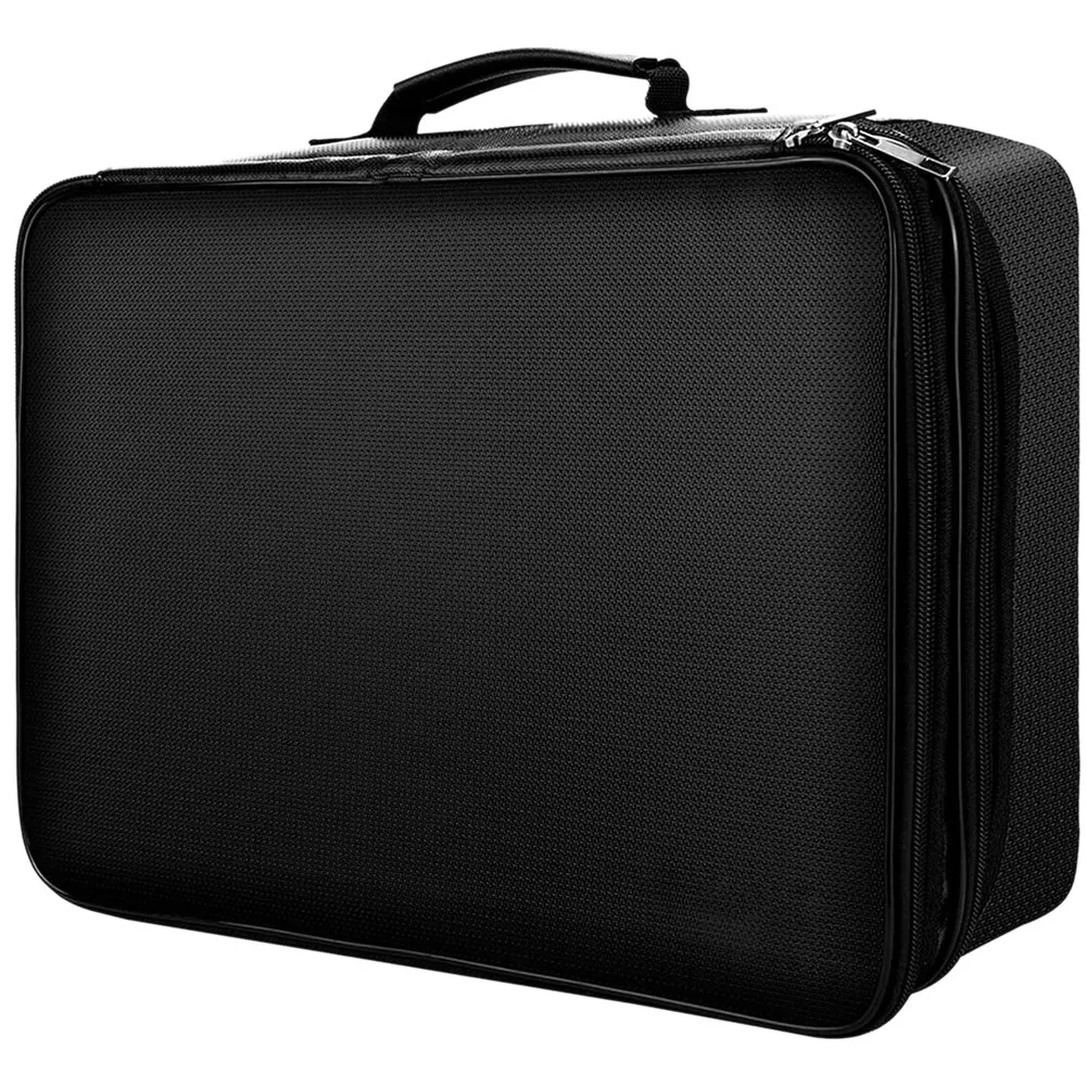 

Fireproof 3-Layer File Storage Box with Waterproof Zipper Portable Fireproof Safety Box for Important Documents Black