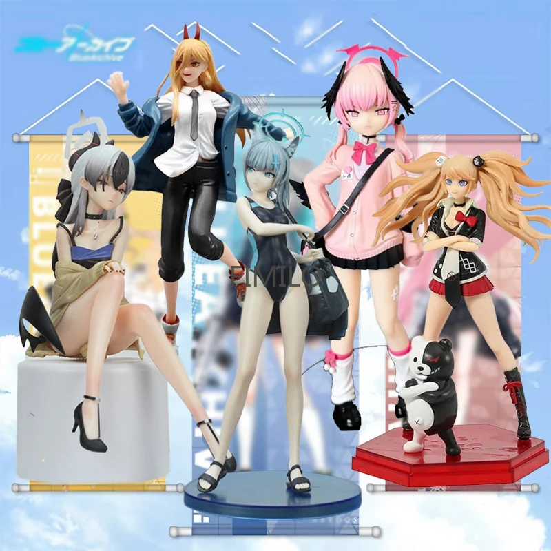 

Anime Shimoe Koharu Statue Girl Hikari Nozomi Kayoko Blue Archive Swimsuit Shiroko Figure Dangan Ronpa Junko Enoshima Figure Toy