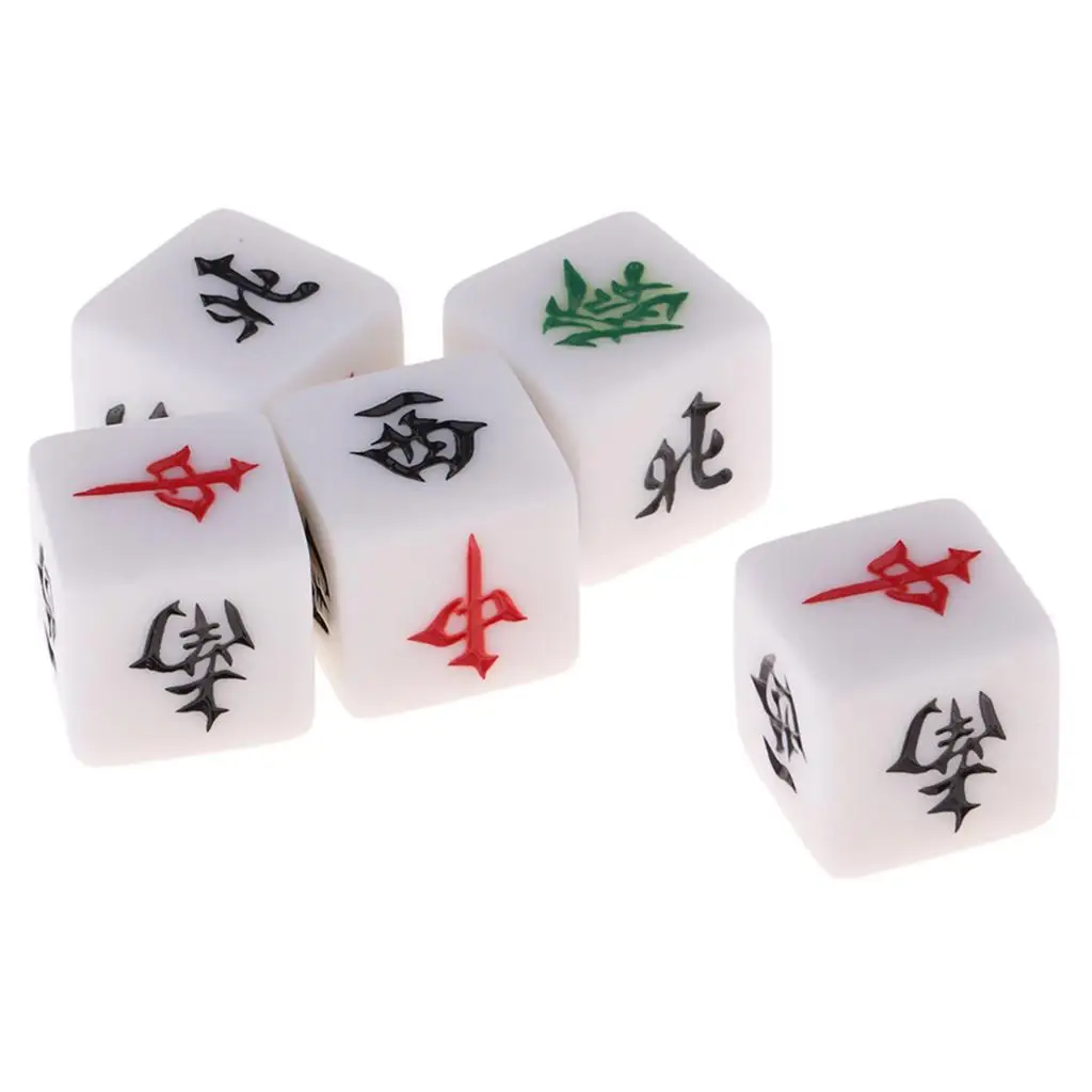 Dados de Mahjong de 5 uds., dados de dirección del viento del Sur, Oeste del Norte, juego de Casino familiar