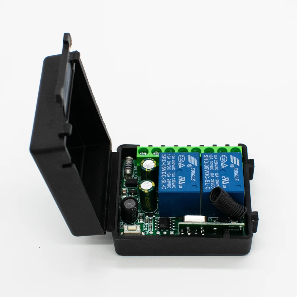 433 ميجا هرتز rf التحكم عن بعد تيار مستمر 12 فولت 24 فولت 220 فولت 2CH التتابع استقبال ل العالمي باب المرآب ضوء LED مروحة المحرك إشارة نقل