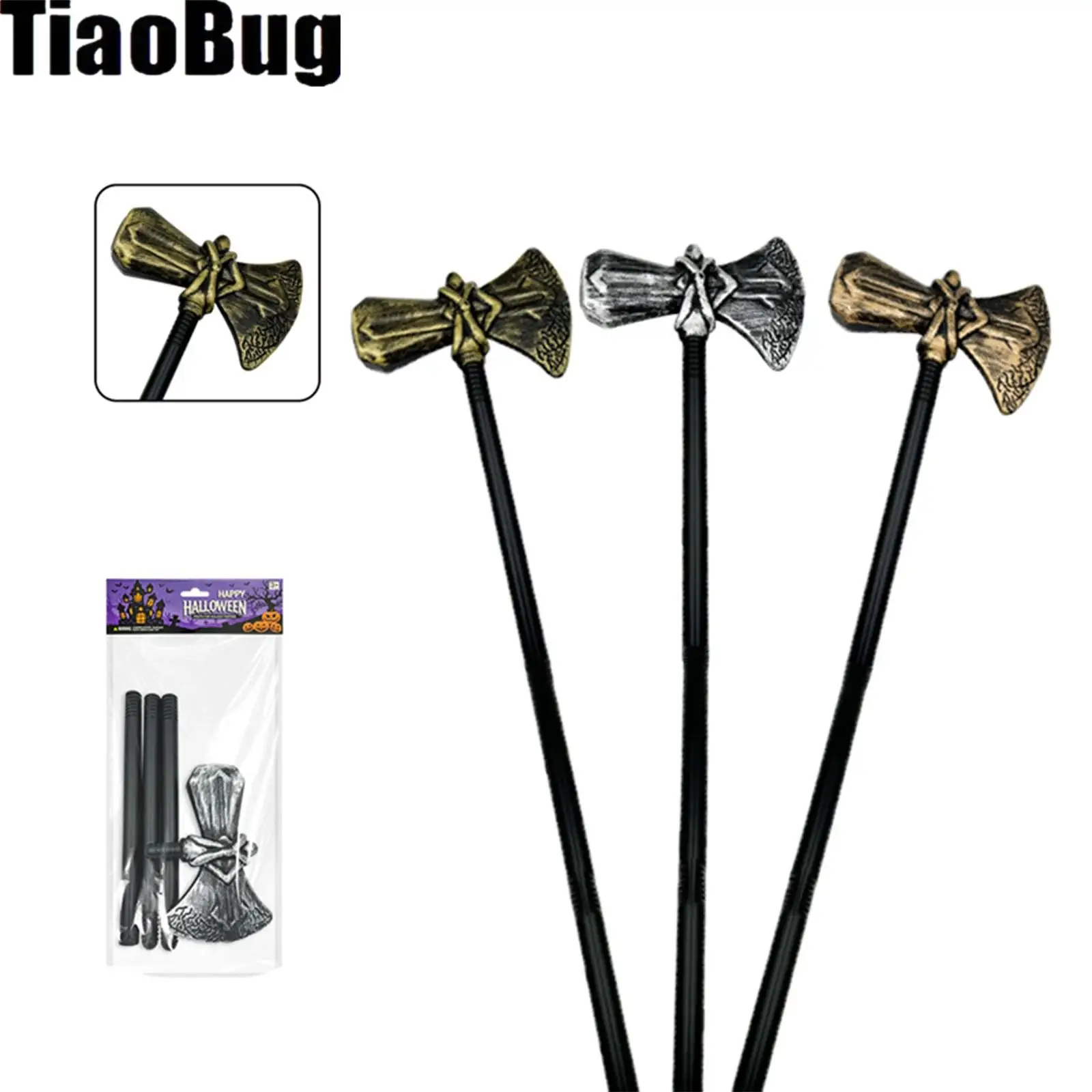 Halloween Skull Axe Scepter Decoration Props for Halloween Cosplay Theme Party Stage Performance