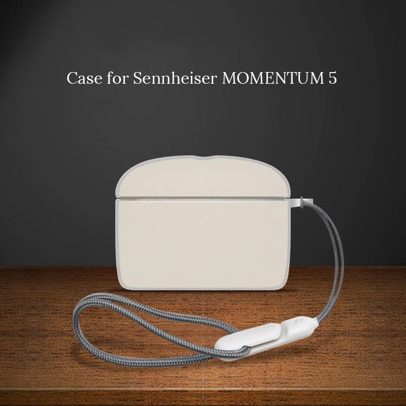 Silicone Case for Sennheiser MOMENTUM 5 (2026) Earbuds Shockproof Soft Full Protective Earphone Cover with Anti-lost Lanyard