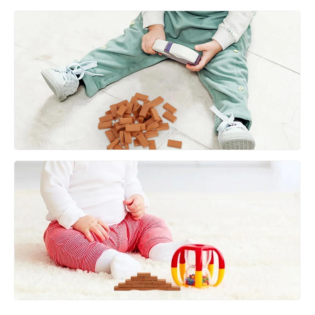 200 szt. Miniaturowe cegiełki, modele cegiełek symulacyjnych do budowy modeli w skali, architektura, ekspozycja, DIY, piaskownica, miniaturowe cegiełki.