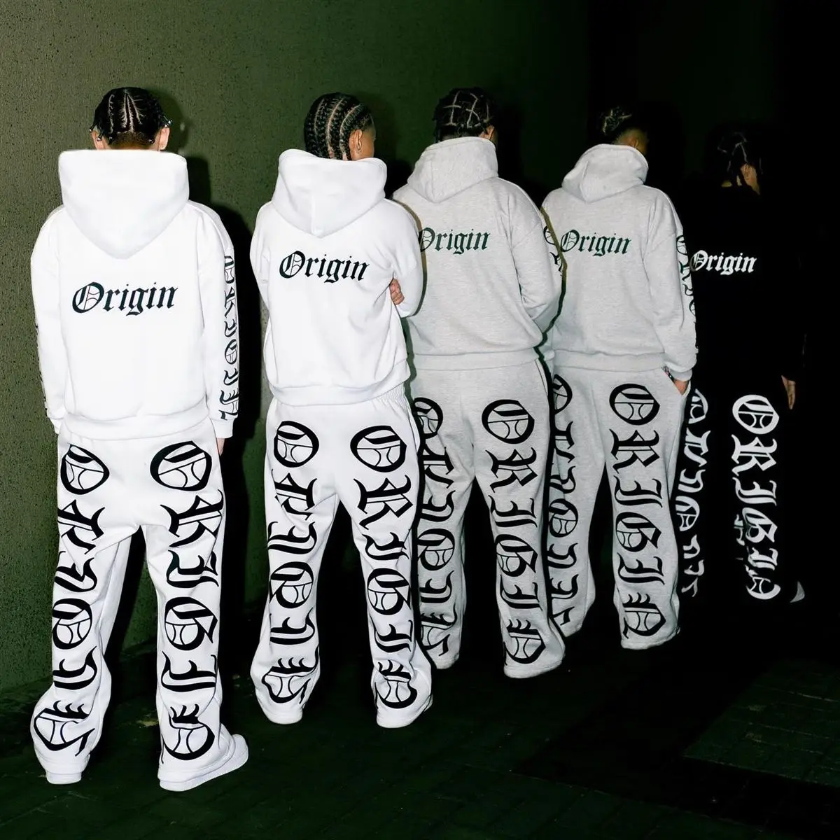 2025 Trendy Brand Letter Jacket Men Y2k High Street Fashion Two piece Hoodie Harajuku Retro Oversized Sweatshirt Women