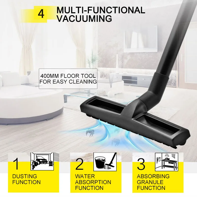 Machine de nettoyage humide et sec 20L 1500W, aspirateur puissant à usage domestique ou Commercial, collecteur de poussière