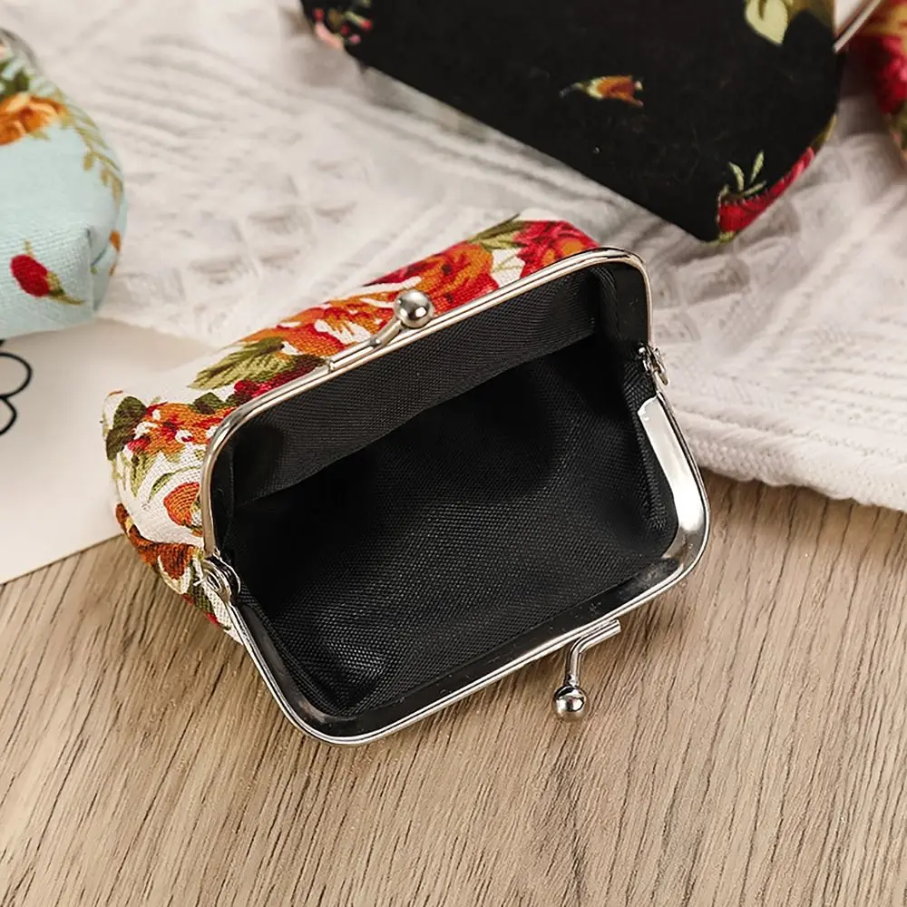 Винтажный кошелек для монет с цветочным принтом, железный зажим для рта, органайзеры для денег в этническом стиле, подарочная сумка из искусственной кожи