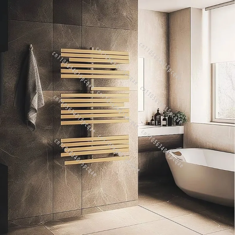 Professional Vertical Towel Radiator Electric Barbershop Towel Rack Gold Wall Mounted Towel Rail Heater for Salon Spa